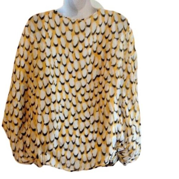 Diane von Furstenberg Robyn Silk Printed Top | Multicolor | Size L - Picture 4 of 7